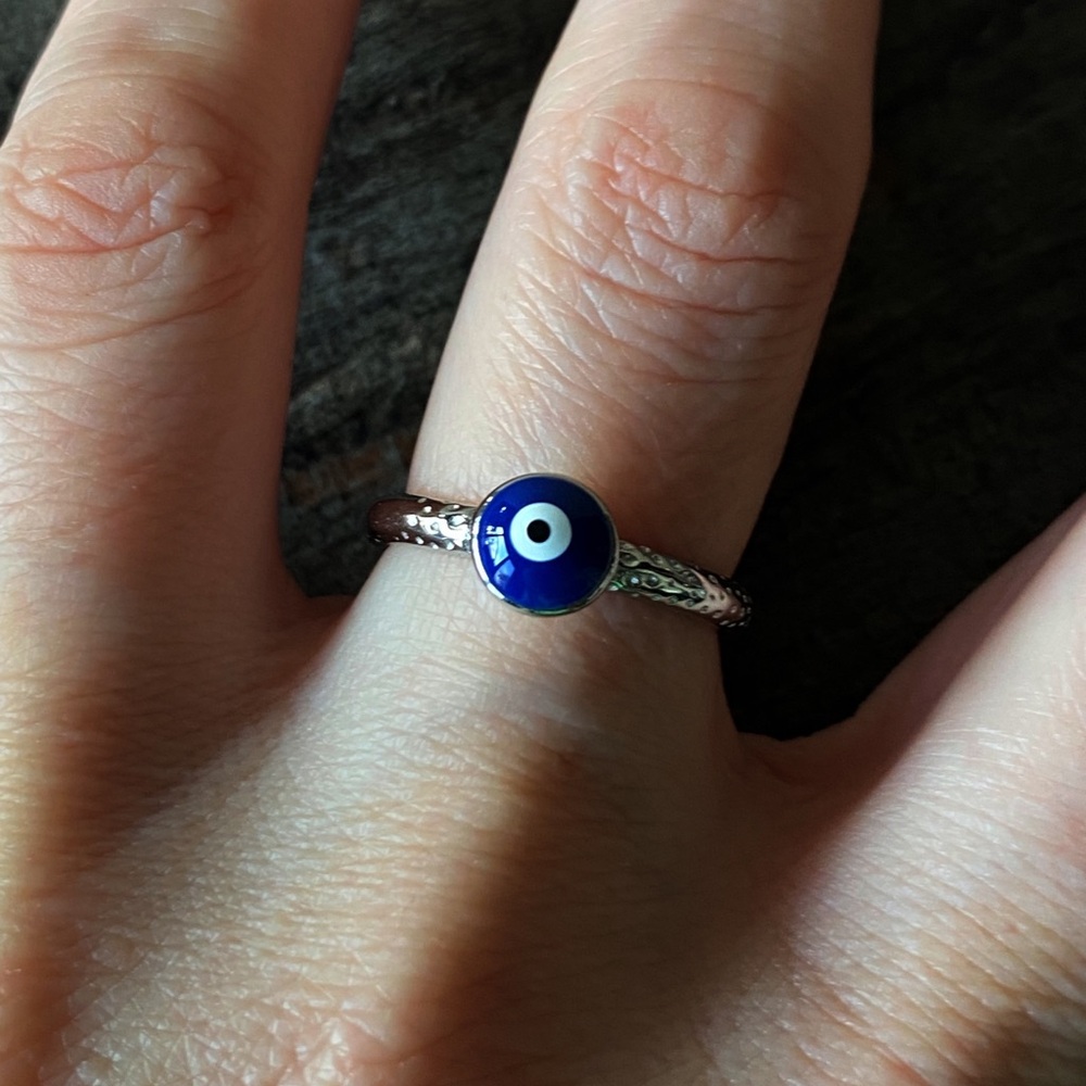 New Minimalist Evil Eye Ring - image 8